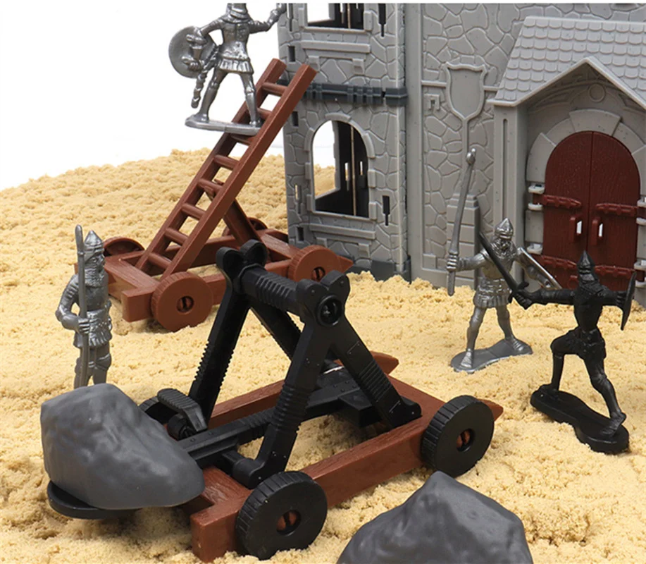 Soldier Castle War Chariot  Set  Knights Game DIY Model Building Assembly Compatibility Ancient Rome Siege Battlefiel Toy