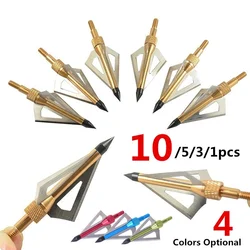 1/3/5pcs 100 Grain Arrowhead Tip Point Telflon Surface Treatment Broadhead Arrow Bow Hunting  Arrow Head 3 Blades bow and arrow