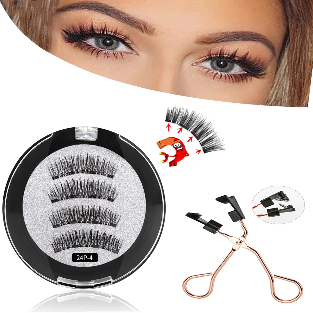 2 Pairs of Magnet Magnetic Eyelashes, Natural Handmade Mink hair, Reusable