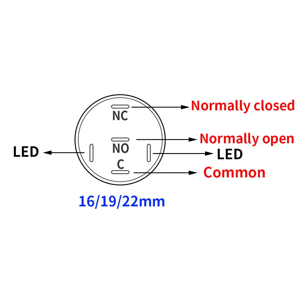 Black Power Push Button Switch 12v with Fixation Momentary Metal LED Lamp Switch Start Stop 220V Backlit PC 16mm 19mm 22mm DIY