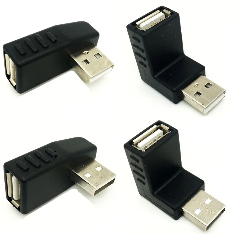 صعودا وهبوطا وزاوية يسار ويمين 90 درجة USB 2.0 ذكر إلى شاحن أنثي USB ذكر إلى أنثى موصل لمتانة الكمبيوتر المحمول