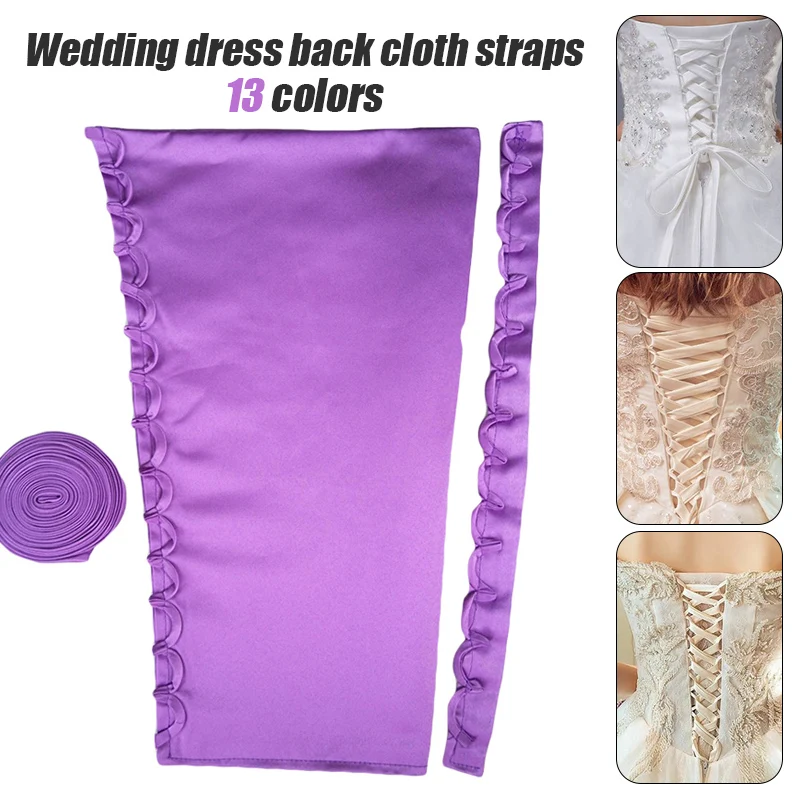 Lace-up Satin Corset Kits, substituição Zipper, vestido de casamento, Voltar Lace Webbing, DIY Craft, Acessórios do vestido de casamento, 3pcs por conjunto