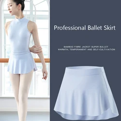 Ballet Skirt Ballerina Dance Skirt Short Dance Dress Pull On Skirt Women Dancewear High Waistband Mini Adult Skirted Leotard