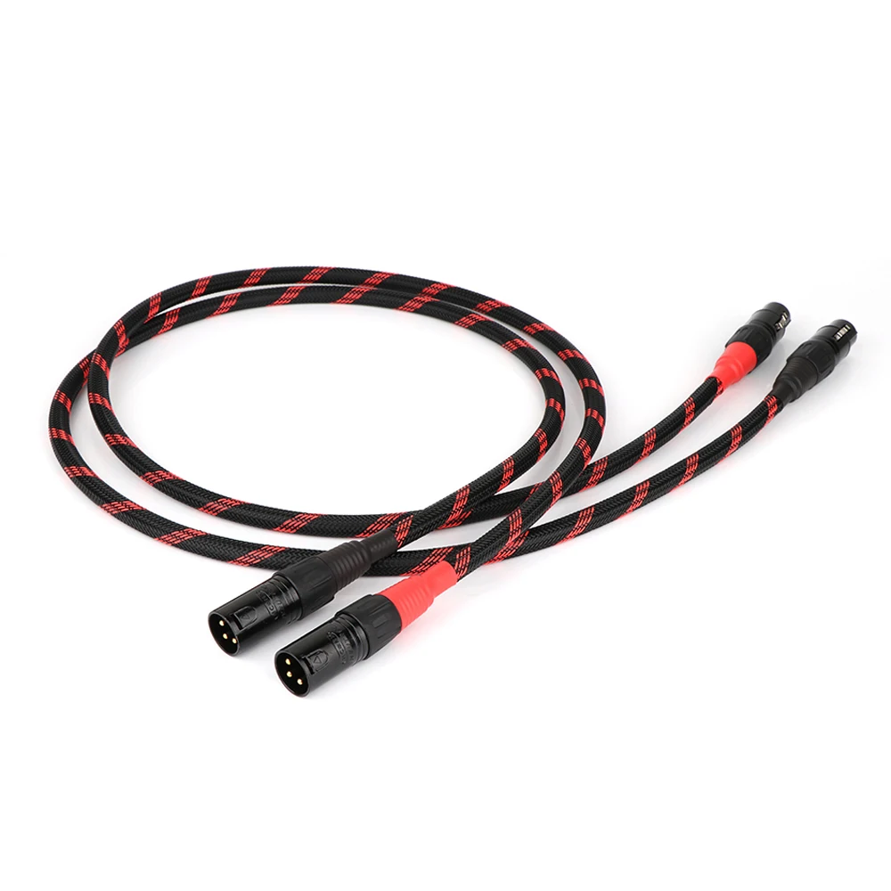 زوج كابل توصيل الصوت النحاسي 5N OCC مع قابس XLR مطلي بالذهب NEUTRIK لمكبر الصوت CD DVD