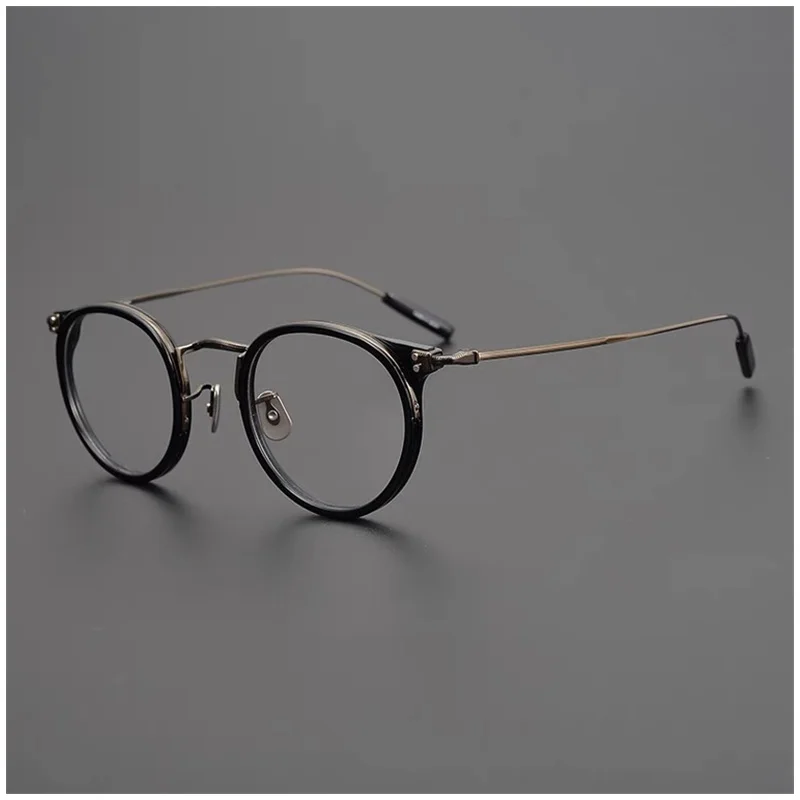 Japanese Handmade Brand Design Retro Round Titanium Glasses Frame Men Eyeglasses Frames Women Classic Spectacles Eyewear Oculos