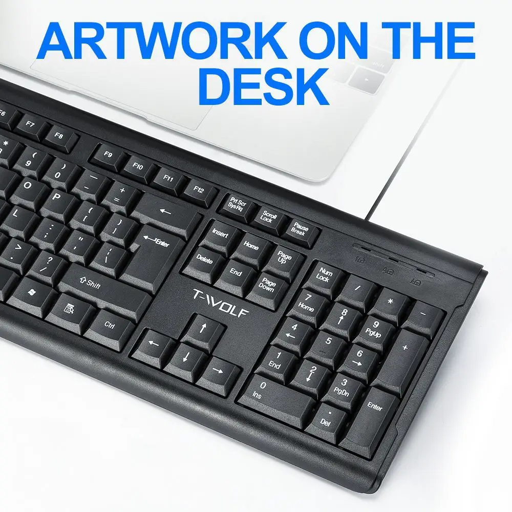 WOLF's New – clavier filaire léger et Portable, USB, pour ordinateur Portable, bureau et maison