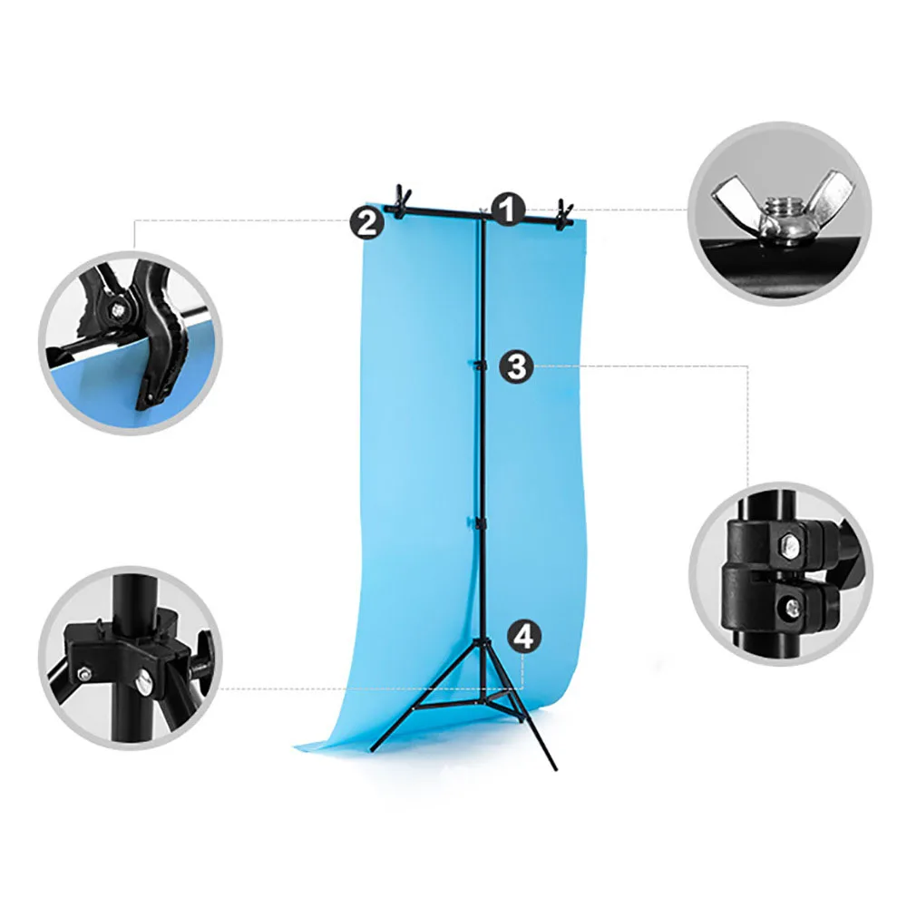 T-shape Adjustable Aluminium Backdrop Background Stand Frame S L Size For Photography Photo Studio Video Cromakey Green Screen