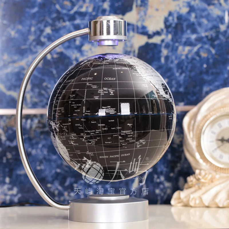 8 Inch Electronic Magnetic Levitation Floating Globe World Map with LED Lights for Boyfriend Christmas Gift Home Decoration