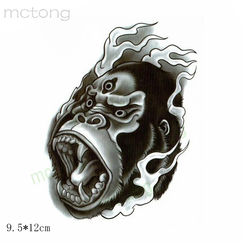 Waterproof Temporary tatto Sticker black Gorilla cloud totem cover simulation Harajuku  Tatouage   flash fakeTattoo