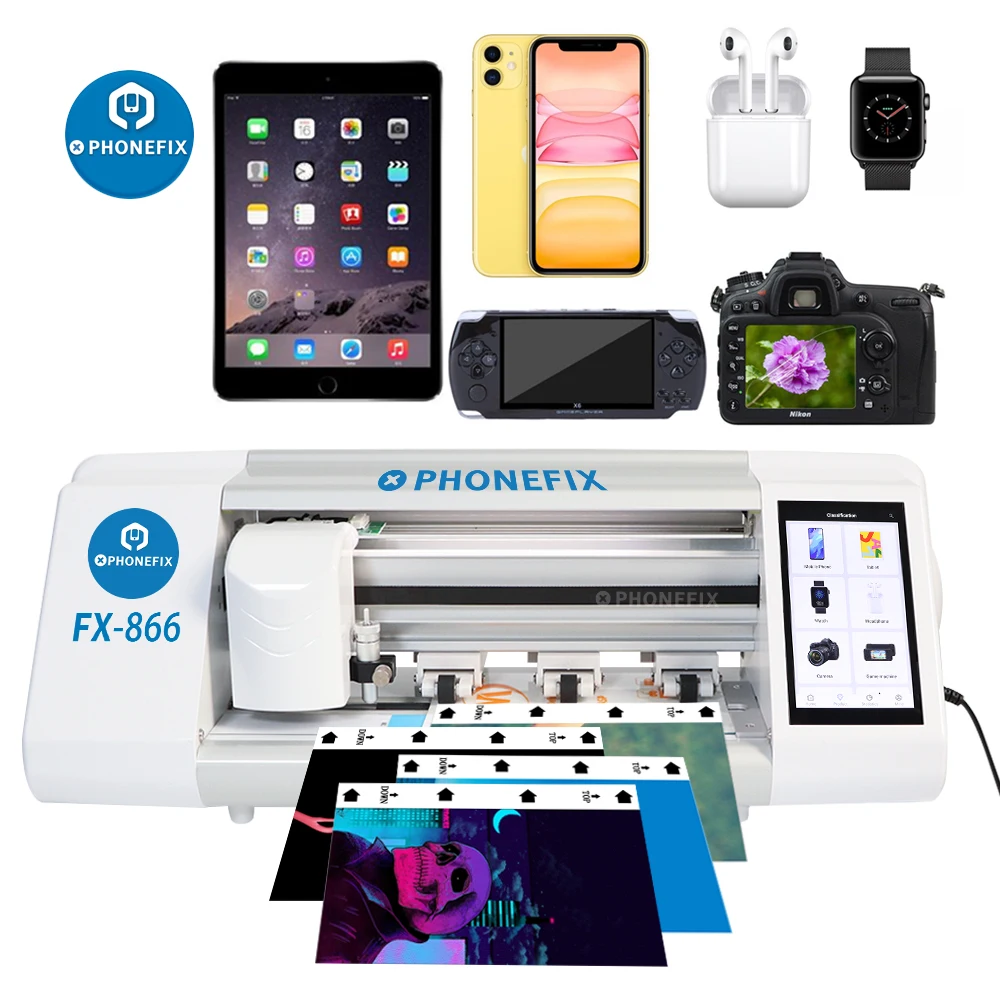 Imagem -02 - Máquina de Corte de Filme Inteligente Fx866 para Iphone Android Mobile Phone Tablet Ver Protetor Matte Color Film Laminating Cutter Flexível Hydrogel Film Screen Protector Cutting Machine Printer Cuts