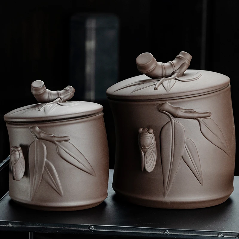

Purple Sand Tea Cans Household Sealed Cans Simple Ceramic Tea Cans for Home Living Room Coffee Table Decoration Accessories