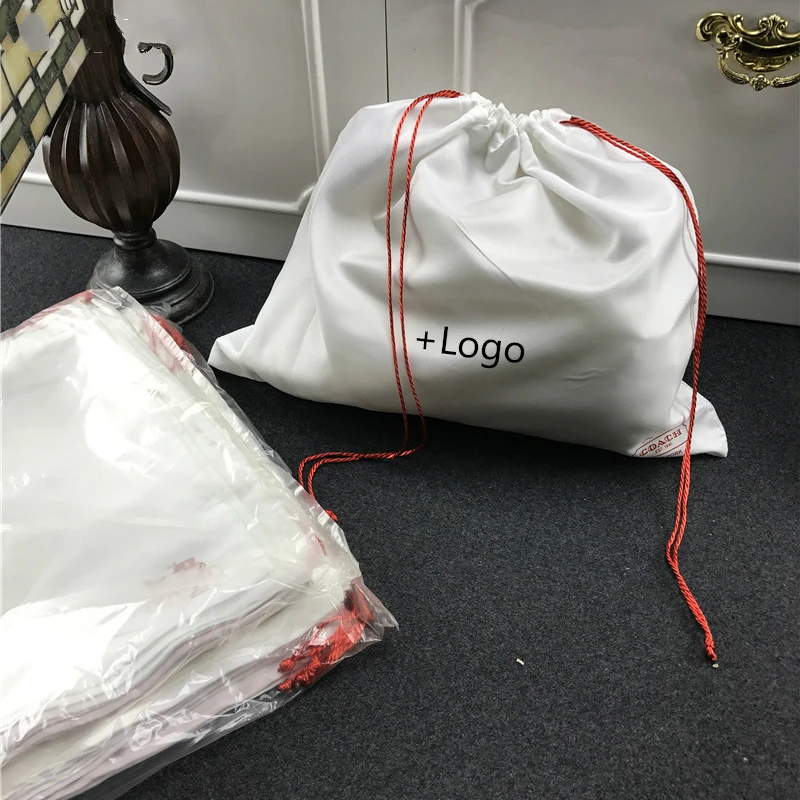 

High Grade Silk Satin Bag Drawstring Pouches Jewelry/Package/Cosmetic/Gift/Wedding/Party/Wig/Hair Bundles/Shoes Custom Logo 50p