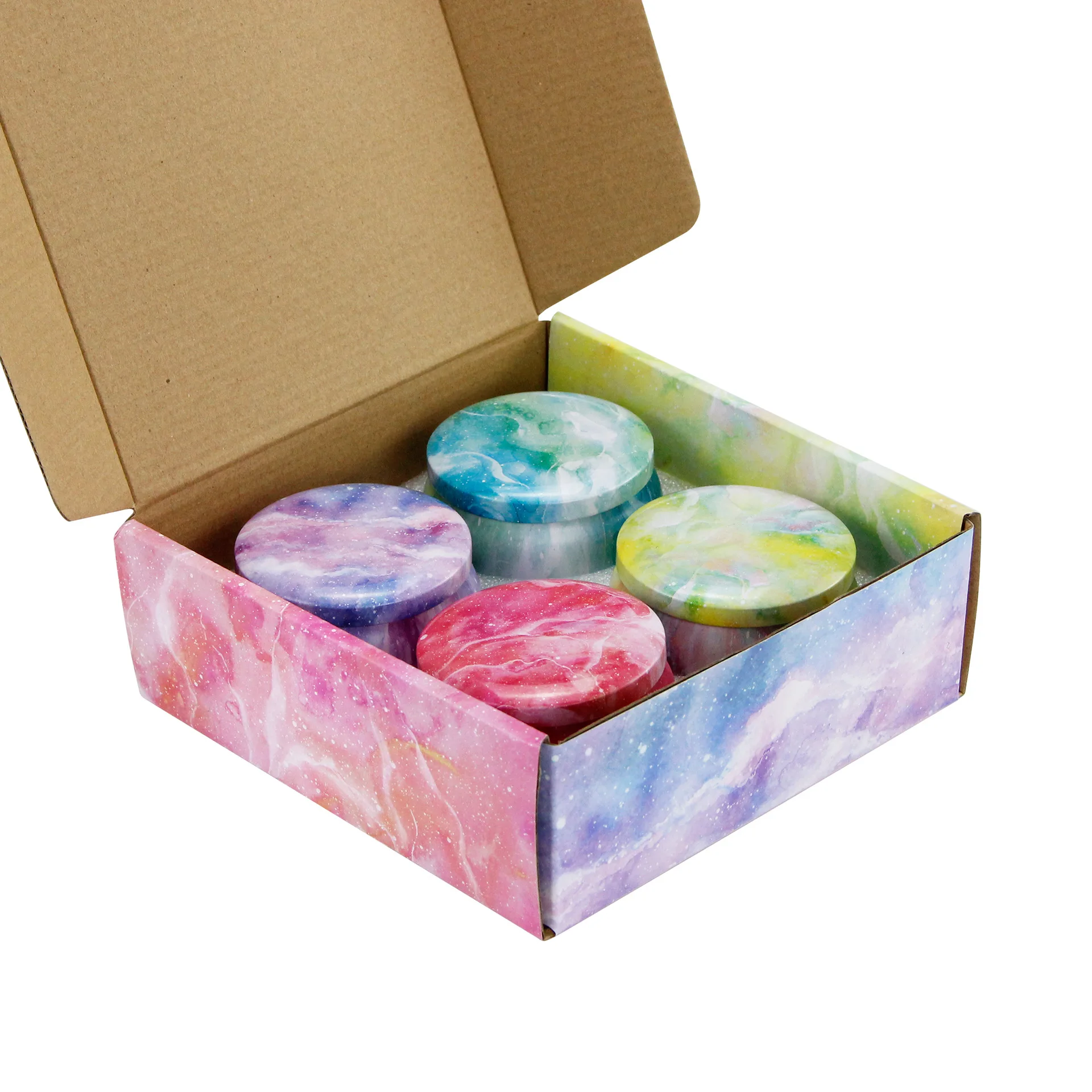 

4PCS 6oz Empty Tinplate Box Metal Storage Cans Candle Tins Jars Containers for Essential Oil DIY Candle Making Kit