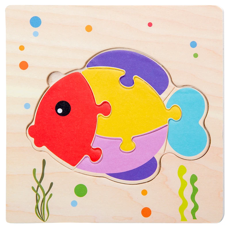 Baby Holz 3D Puzzles Tangram Formen Lernen Bildungs Cartoon Tier Intelligenz Puzzle Spielzeug Für Kinder Geschenk