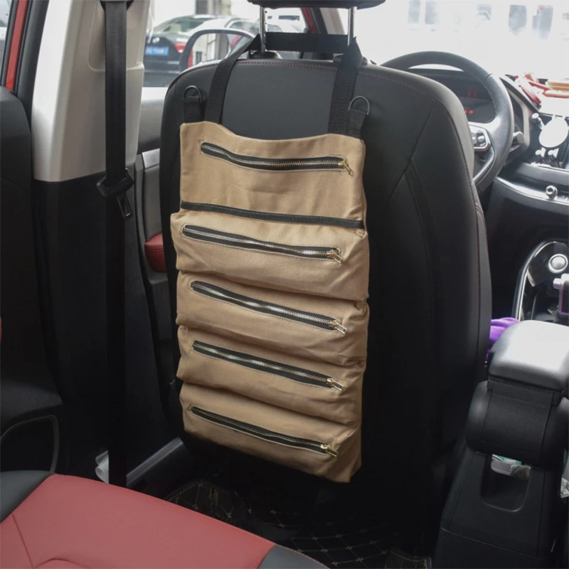 Roll Up Tool Bag Car suspension Storage bag Multi-Purpose Tool Pouch Wrench Organizer Electrician Zipper Carrier Tote