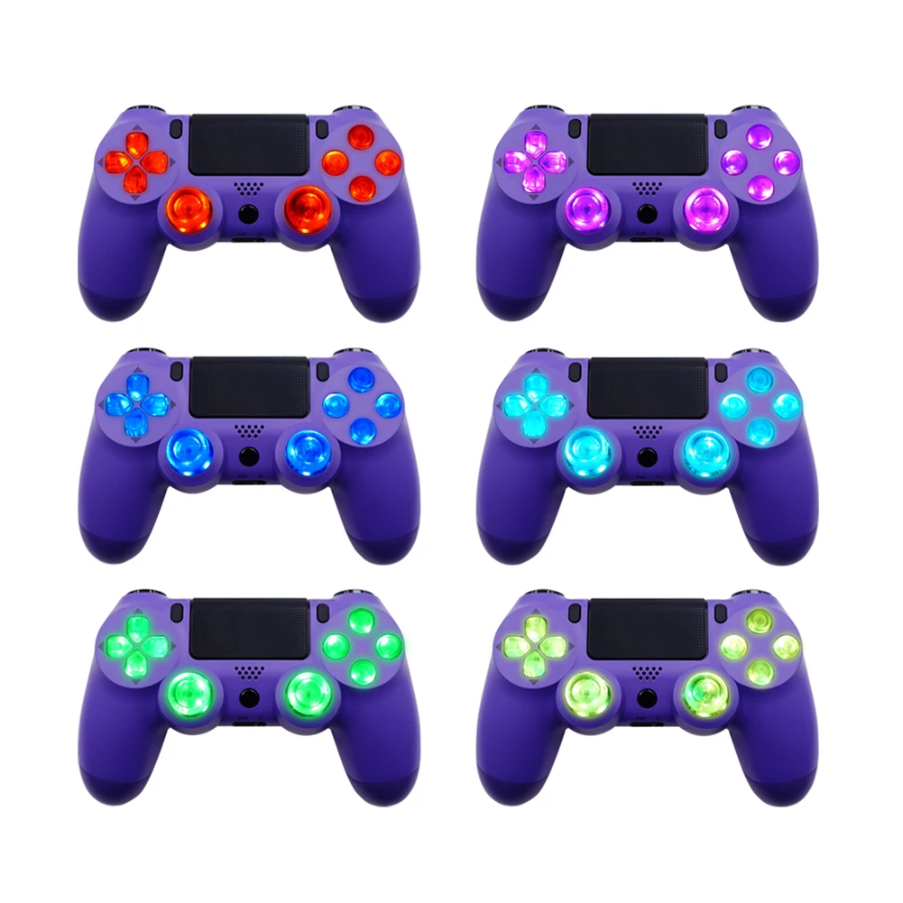 Thumsticks Face Buttons DTF LED Kit 6-Color Luminated D-Pad for PS4 Controller Electronic Machine Accessories