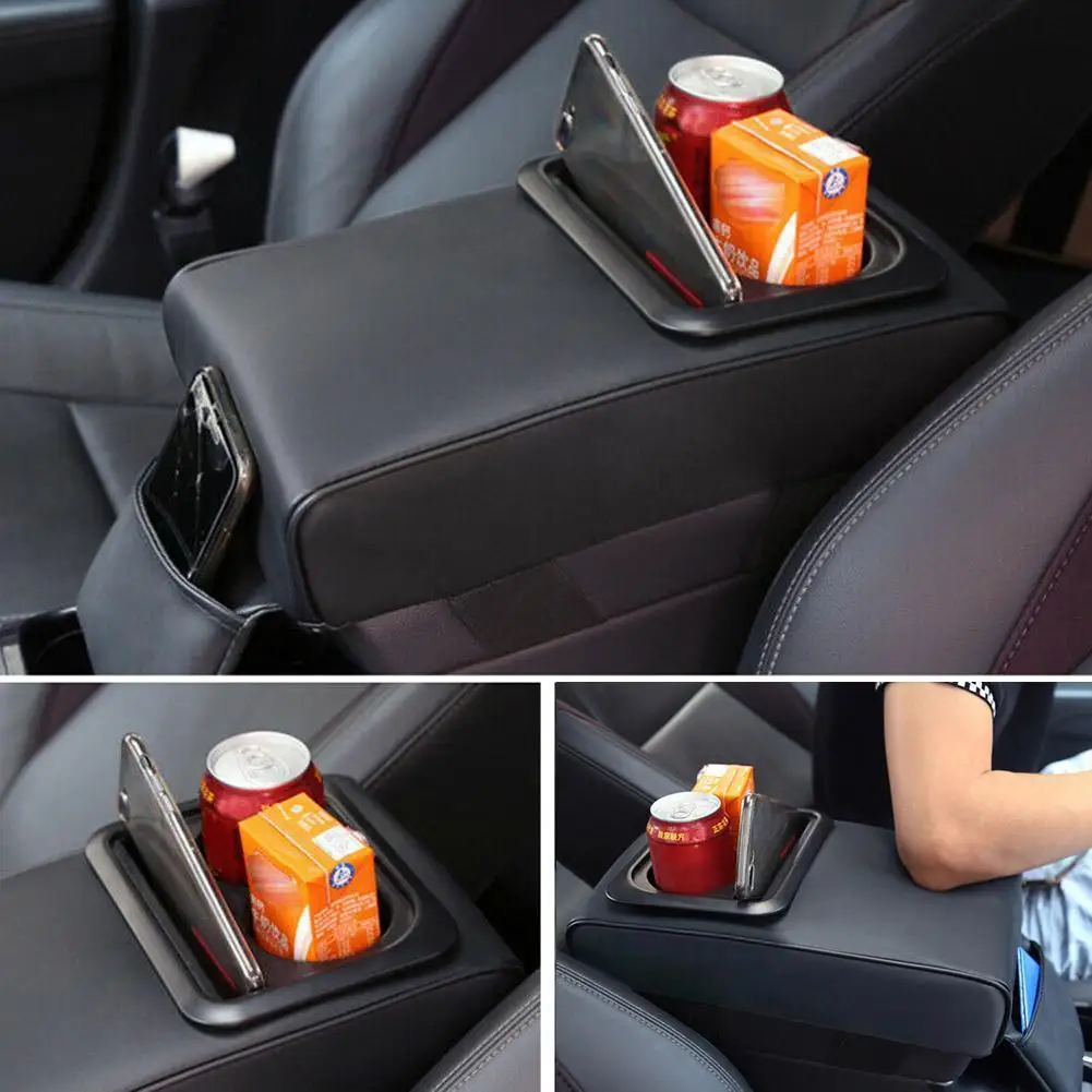 1PCS Universal Car Armrest Center Console Box Tray Organizer Cup Holder Storage Bracket Car Accessories Interior Storage Box