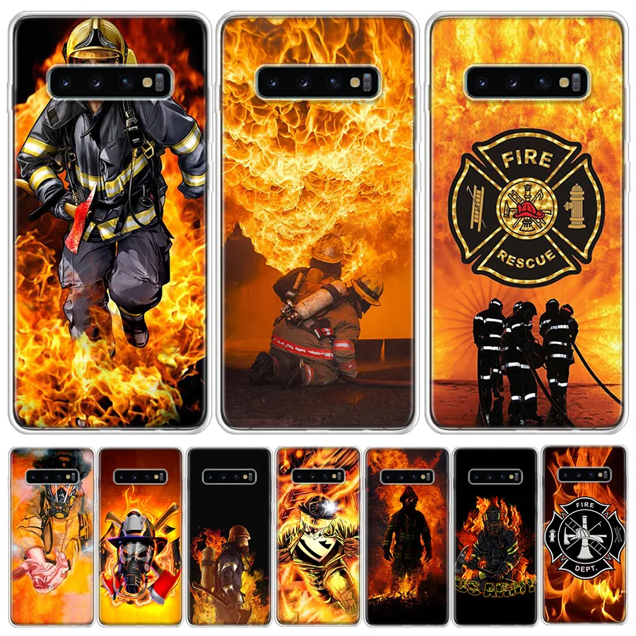 Extinguishing Fireman Hero Deluxe Phone Case For Samsung Note 20 Ultra 10 Lite 9 8 Galaxy A9 A8 A7 A6 J8 J6 J4 Plus A90 5G A80 A