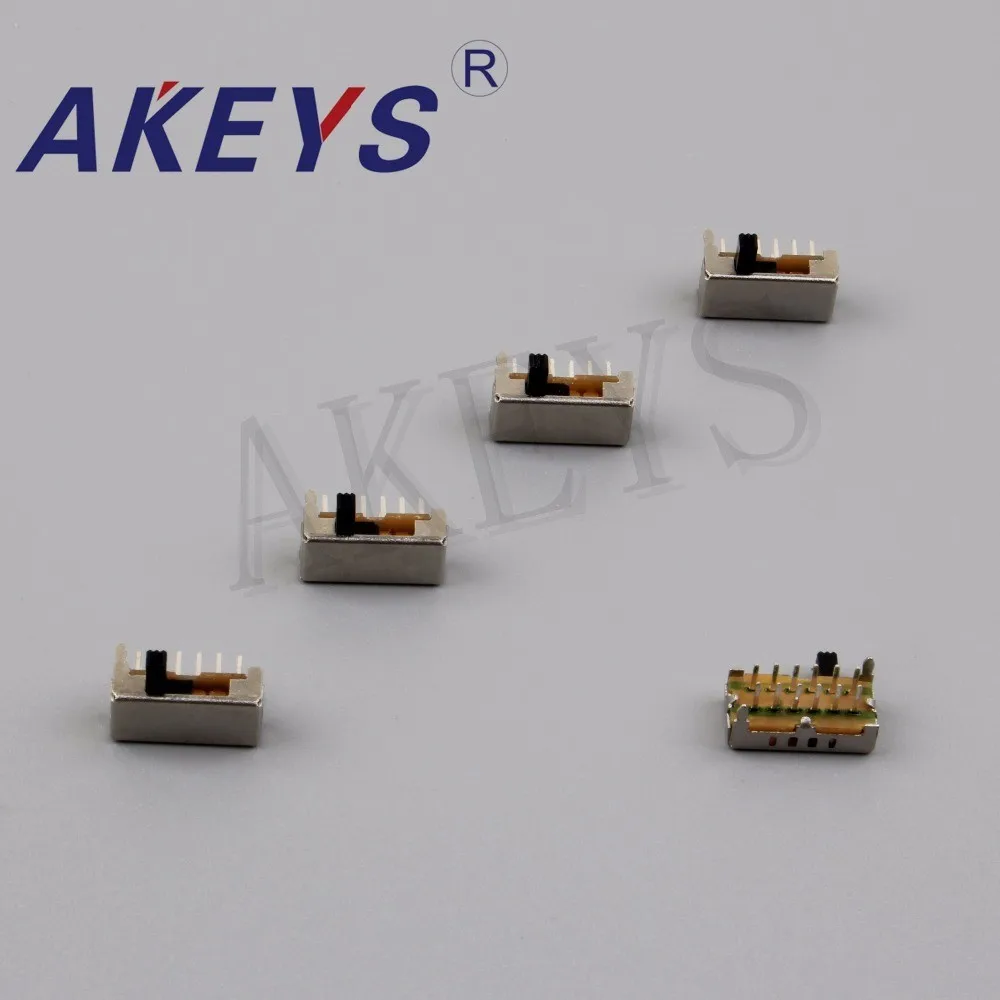 10PCS SK-24D02 2P4T Double pole four throw handle heights 4.0mm slide switch side insert 12 pin with 2 fixed pin