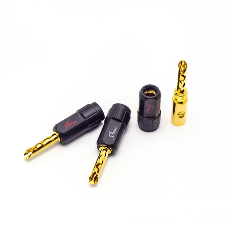 HiFi MPS Shark-4 HiFi Speaker cable Banana Plugs  Audio Jack Connector 24K gold Plated Amplifier Speaker connector