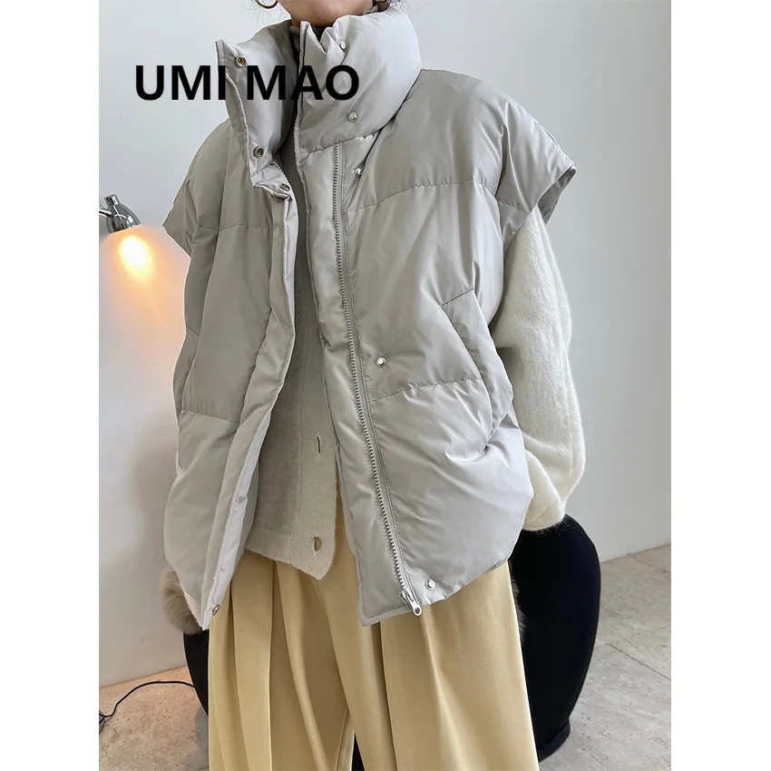 

UMI MAO 90 Duck Down Vest Winter New Blogger Style Fashionable Profile Warm Casual Loose Slim Waist Coat Female Y2K