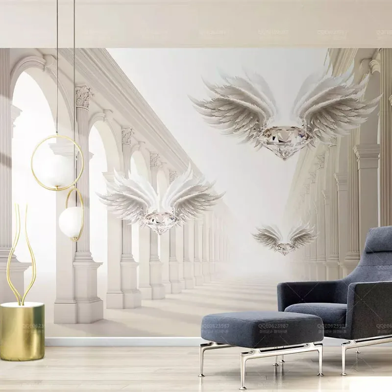 Custom Wing Diamond mural wallpaper for bedroom walls TV background wallpapers for living room wall paper home decor Stickers