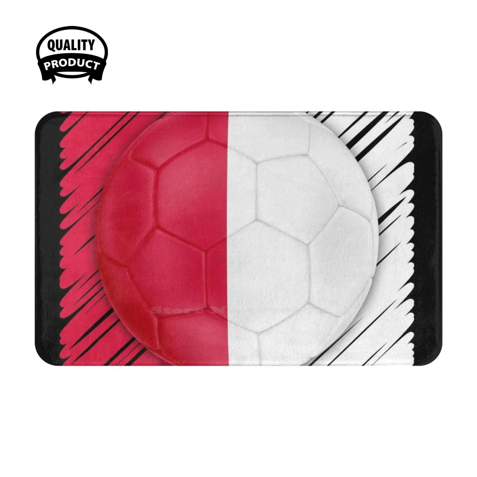 Poland Football Flag Soft Cushion Home Carpet Door Mat Car Rug Poland Polish National Flag Competition Sports Futbol Player