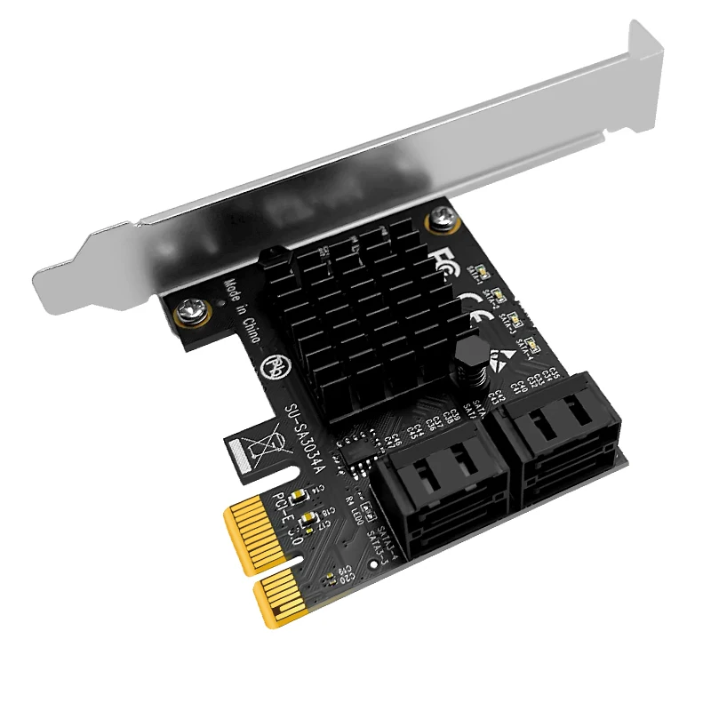 Chi a Mining PCIe SATA 4 Port 6G SATA III 3.0 Controller Card Non Raid PCI Express 3.0 x1 Gen3 Expansion Card SATA PCI-E Adapter