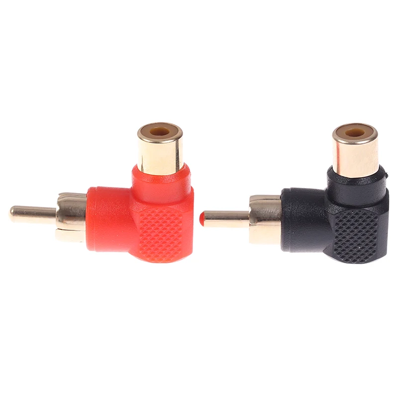 2Pcs 90 Degree RCA Right Angle Connector Plug Adapters Male To Female M/F 90 Degree Elbow Audio Adapter