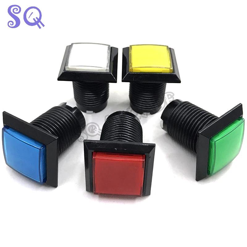 10pcs/set 32mm LED Illuminated Arcade Button 12V Square Push Button with Micro Switch for Coin Operated Games 10colors