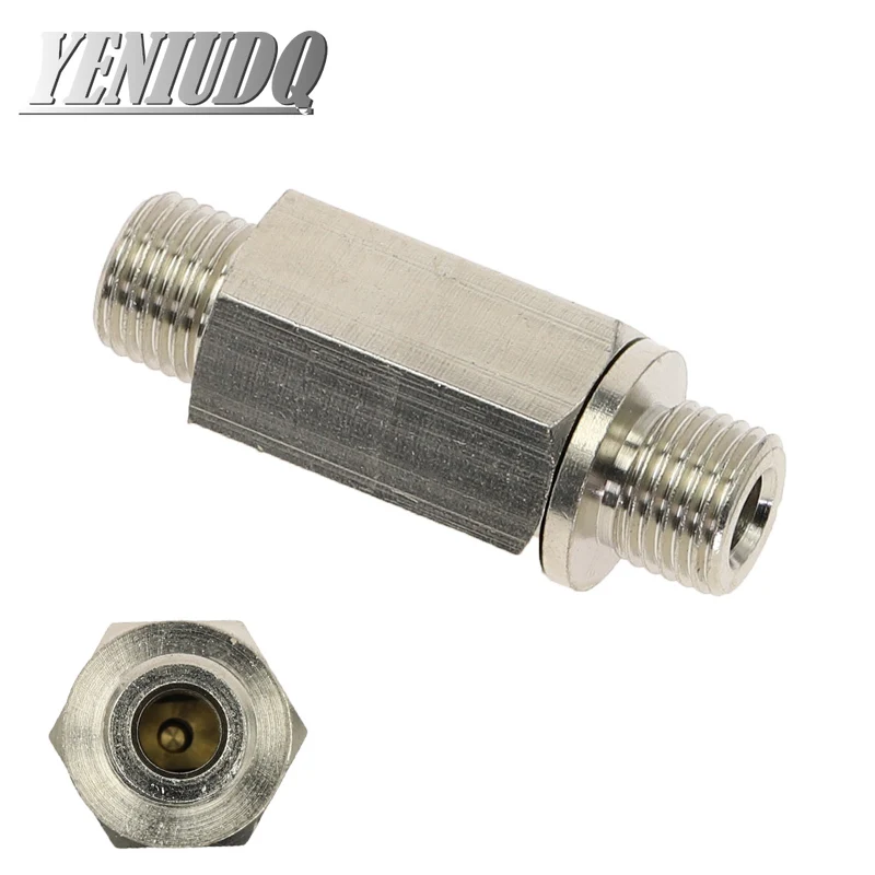 Pneumatic Check Valve Hexagonal Copper Nickel Plated Male Female thread 1/8\