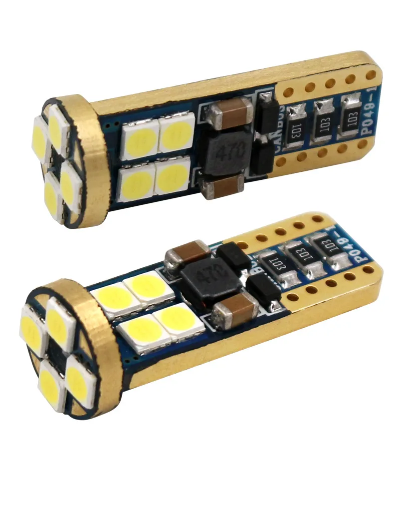 LD New t10-2835-12smd bright LED 12V gold plate wide voltage decoding width indicator