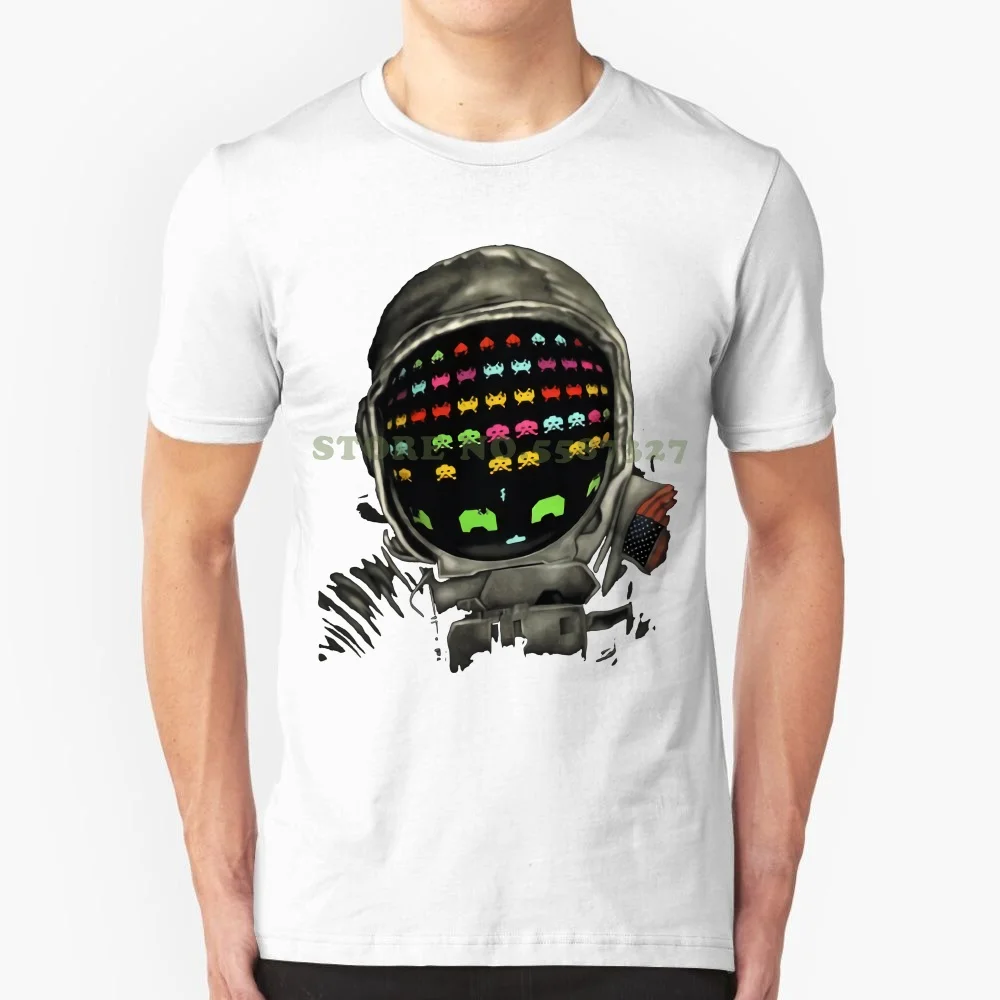 Space Invaders Astronaut Funny Nerd Geek Retro 80's Party Arcade Gamer T Shirt Summer New Men Cotton T Shirt