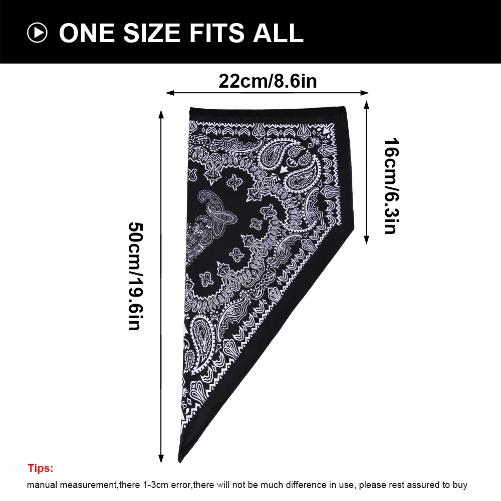 Multifunctional Printing Triangle Scarf Motorcycle Cycling Bandanas Hiking Camping Hunting Fishing Neck Warmer Face Mask