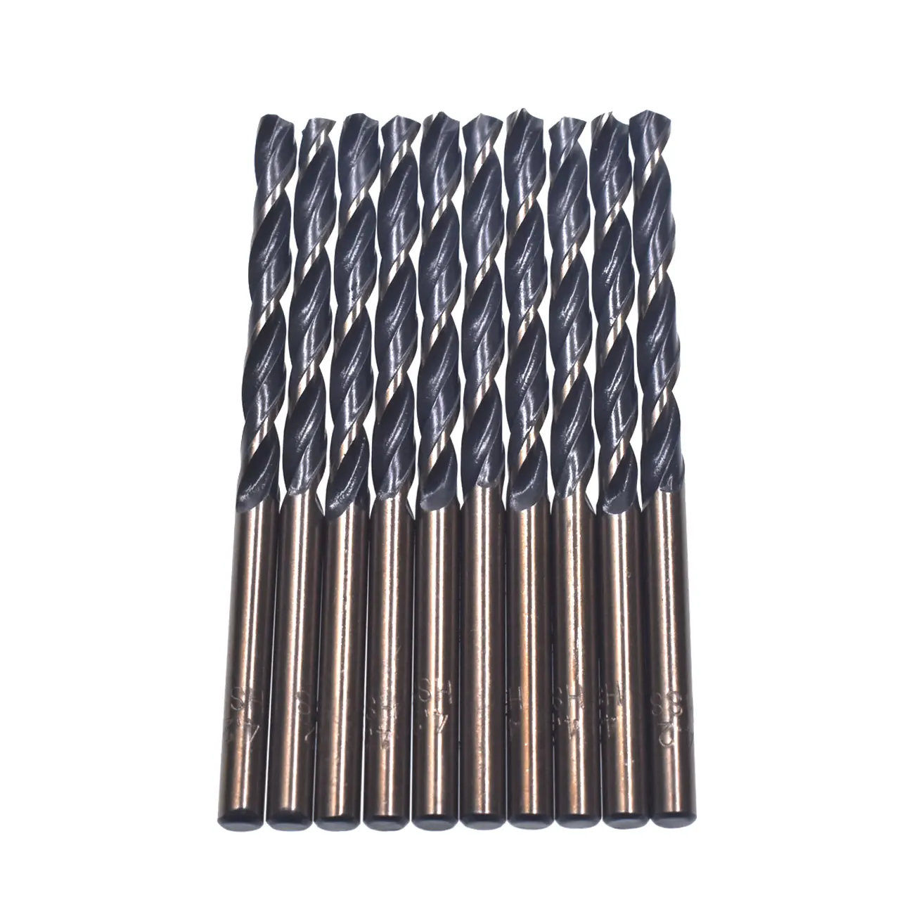 Pouvoir 10pcs HSS- Cobalt 4.2mm Drill Bit  Steel Titanium Straight Shank Hand Drill