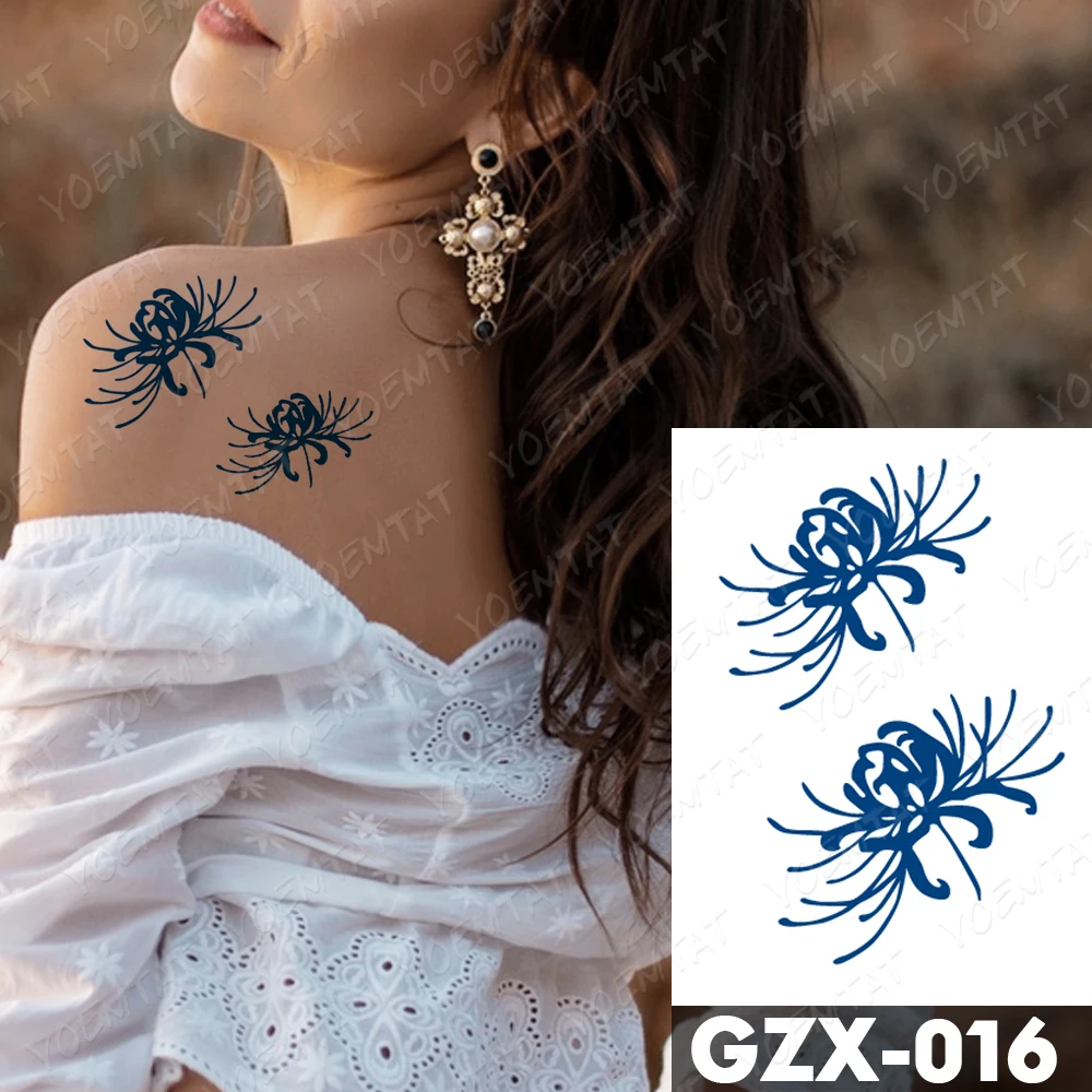 Juice Ink Lasting Waterproof Temporary Tattoo Sticker Manjusaka Rose Totem Tattoos Flower Body Art Arm Fake Tatoo Women Men