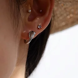 925 Sterling Silver Luxury Earring Snake hoop Earring For Women men Korea Jewelry Female New 2021