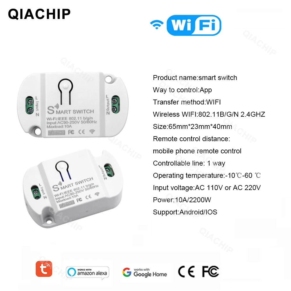 rf switch 220v Smart Home  Wifi Receiver Remote Control Switch1 Relay 110V 220VTuya App Timer Module work Mobile Phone control