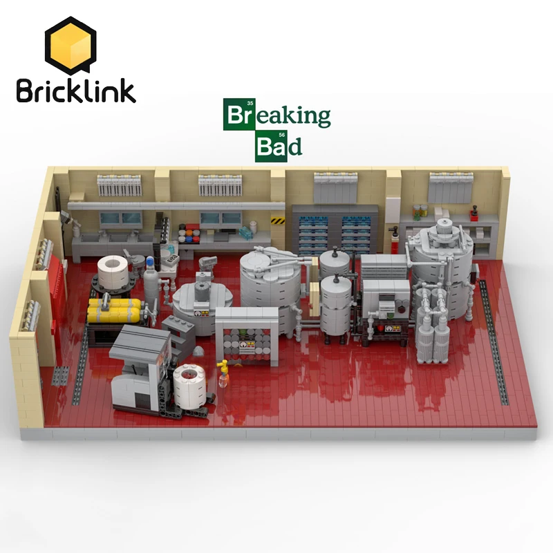 Bricklink Ideas Classic TV Breaking Bad Lab House Walt White Chemistry Laboratory Room MOC City Building Blocks Toys Kid Gift