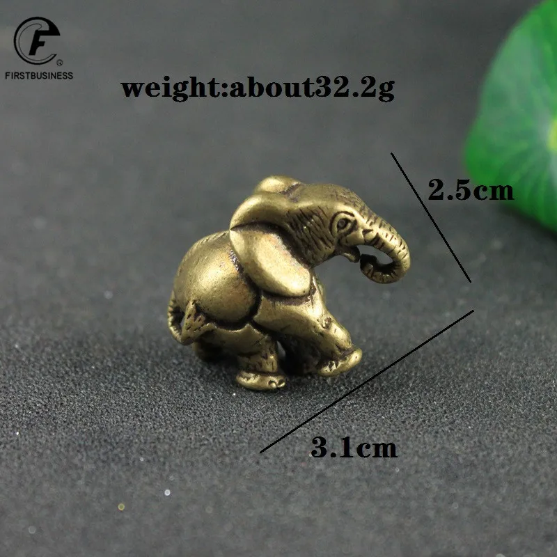 Vintage Pure Copper Solid Mini Elephant Figurines Lucky Desk Ornament Metal Brass Animal Statue Miniatures Home Decoration Craft