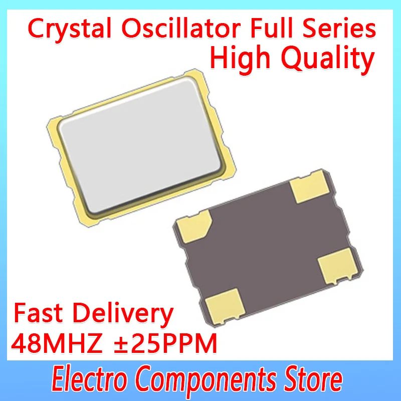5*7mm 7050 4 Pins SMD Oscillator 4Pin 5070 48MHZ Active Crystal Oscillator 2.25V-5.5V ±25PPM Wide Frequency Range High Precision