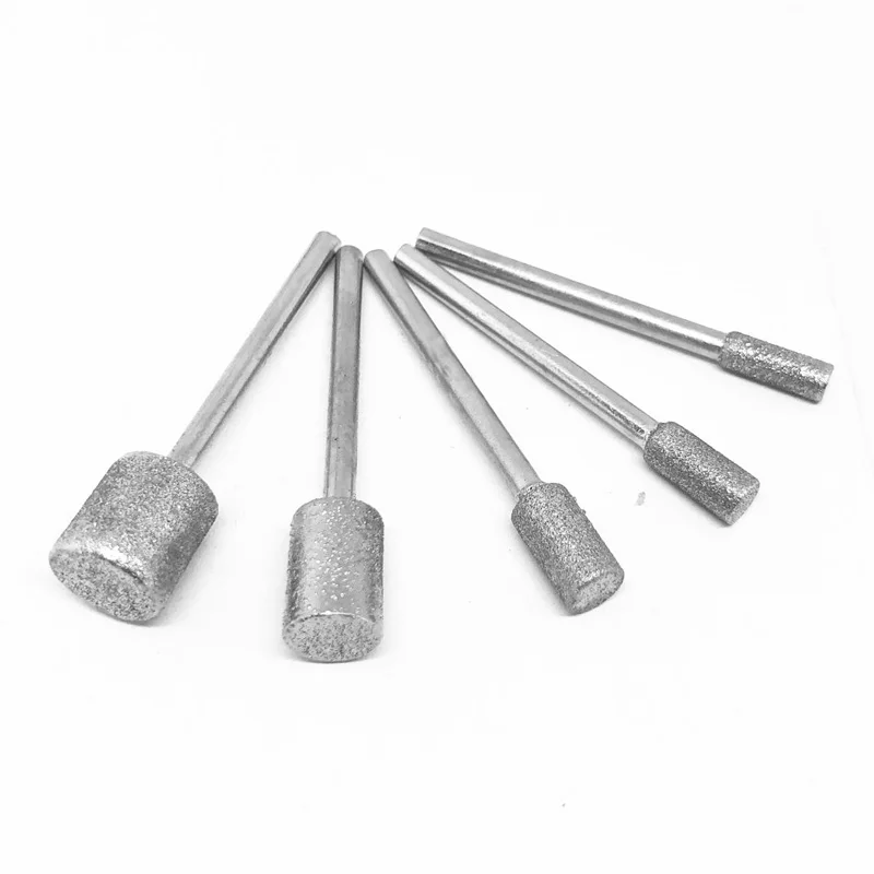 

5Pcs/set 3*4/5/6/8/10mm Shank Diameter 3mm Cylindrical Graphite Rod Polished Diamond Grinding Needle Grinding Carving Tool