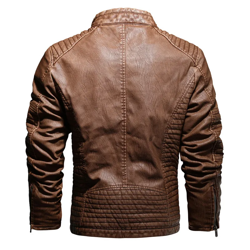 2024 giacca in pelle da moto da uomo nuova giacca Bomber con colletto alla coreana Jaqueta de couro masculina cappotto Casual in pelle calda