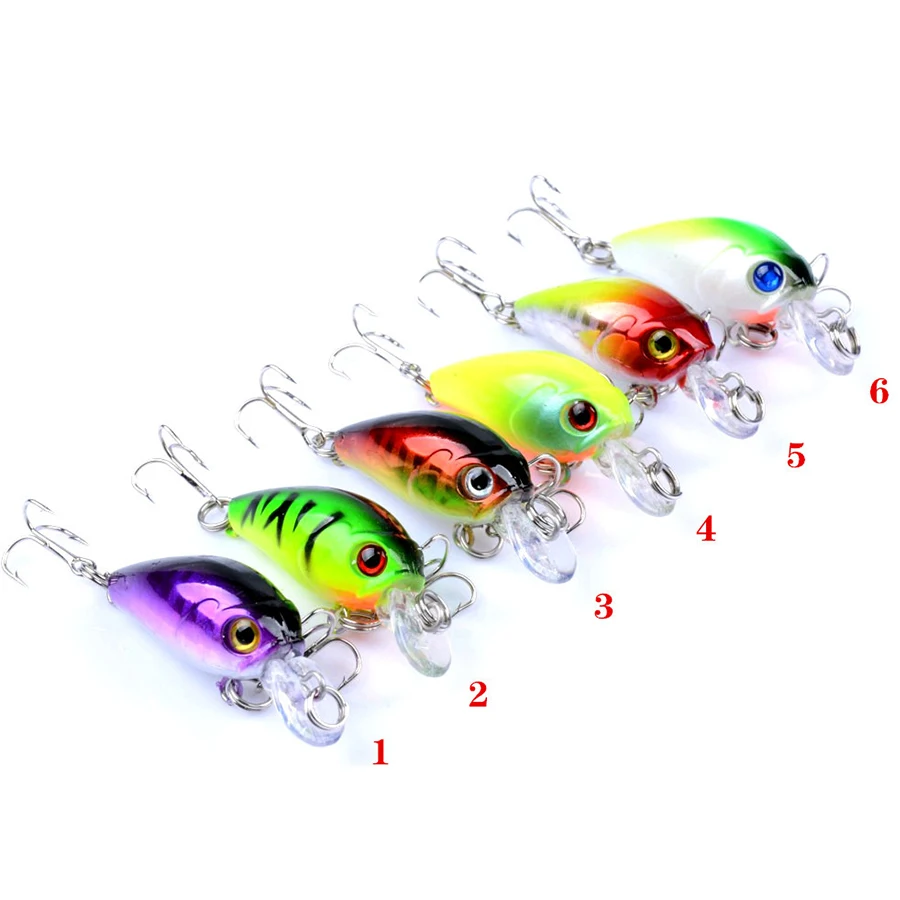 6pcs Hard/Fake/Artificial/Crank Bait Mini Crankbait/Carp Fishing Lure Sets 4.5cm 4g Floating Minnow Wobblers For Pike/Fish/Bass