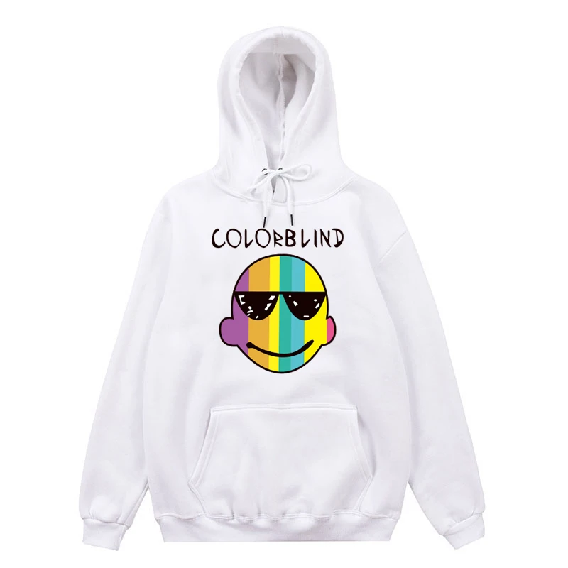 

2021 Casual Men Women Pullover Hoodies COLORBLIND Funny Print Hooded Sweatshirts Justin Bieber Brand Clothes Hip Hop Streetwear