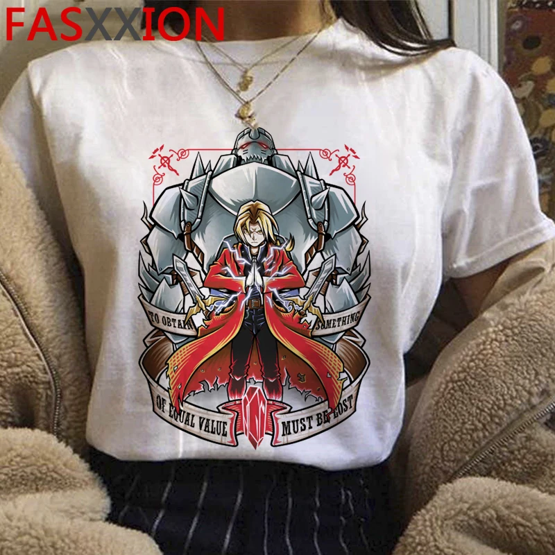 New Fullmetal Alchemist T Shirt Men Kawaii Edward Elric Graphic Tees Harajuku Cartoon Tshirt Japanese Anime Funny T-shirt Male