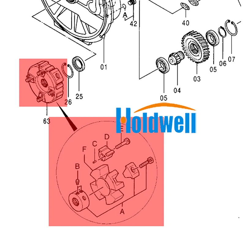 

Holdwell Coupling Assy 4314298 for Hitachi EX220-3 EX230-5 EX270-5 EX280H-5 HR1200SG +