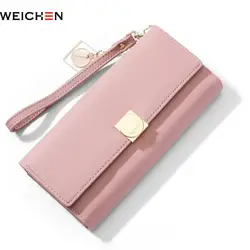 2023 Wristband Design Pu Leather Women Wallet 2022 Long Clutch Lady Purse Brand Female Wallet Phone Purse Coin Pocket