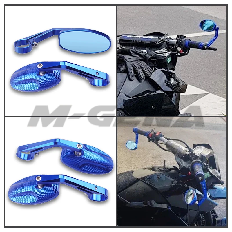 

1 Pair 7/8" 22mm Universal Motorcycle Aluminum Rear View Handle Bar End Side Rearview Mirrors