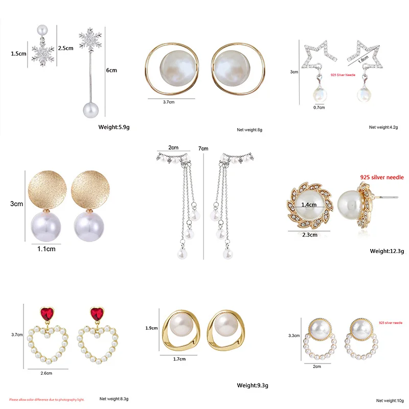 New Simulated Pearl Women Dangle Earrings Korean Fashion Elegant Crystal Luxury Wedding Jewelry Party Gifts boucles d'oreilles